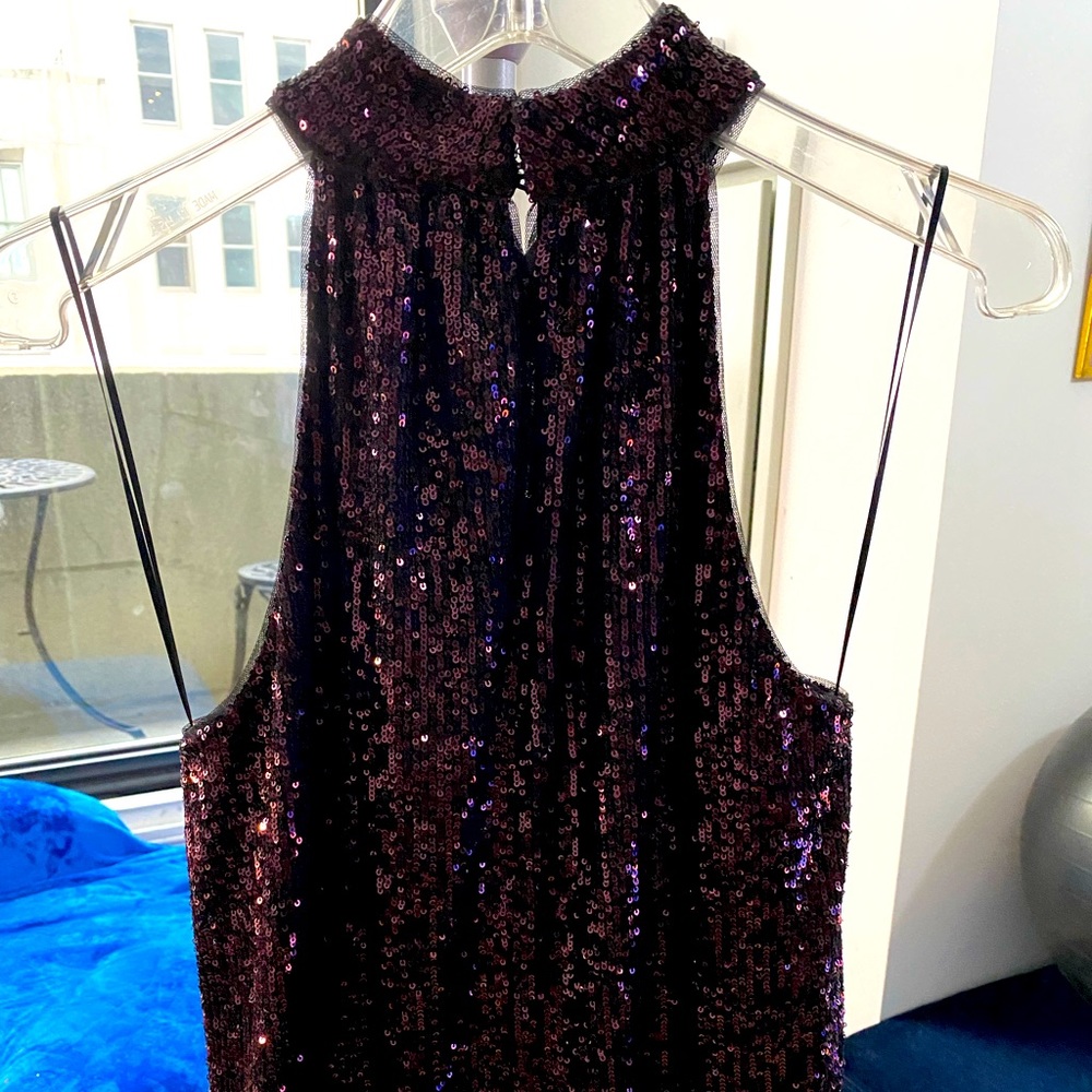 ParkerNY halter top with sequins  Color Bordeaux. New with tags. Extra small.